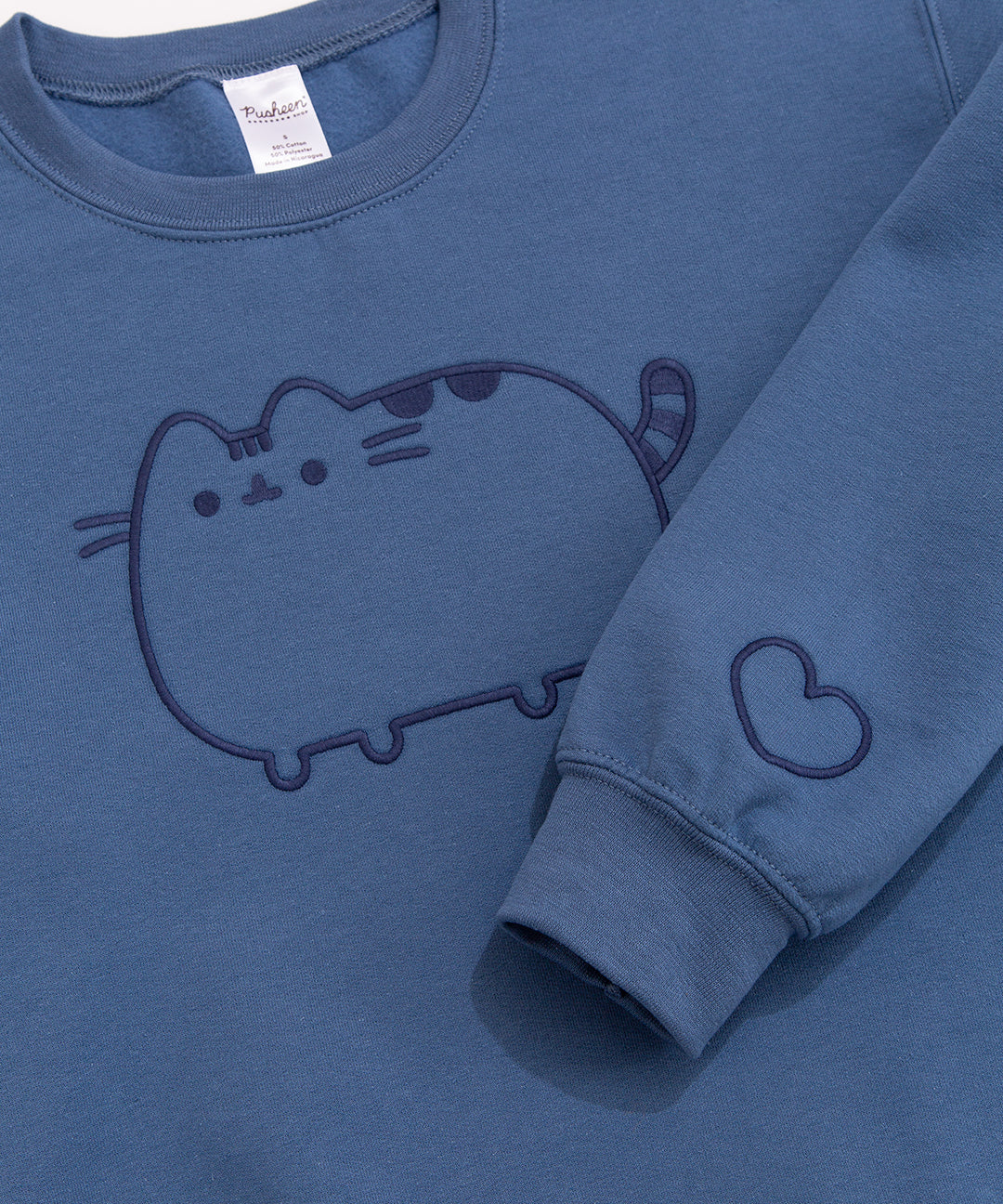 Pusheen Blue Embroidered Unisex Sweatshirt - Image 2