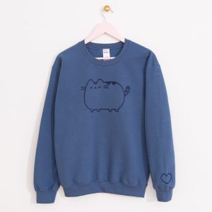 Pusheen Blue Embroidered Unisex Sweatshirt