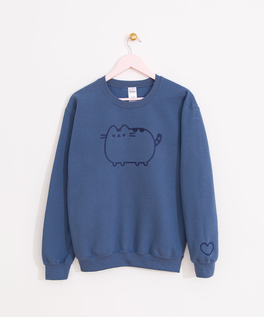 Pusheen Blue Embroidered Unisex Sweatshirt