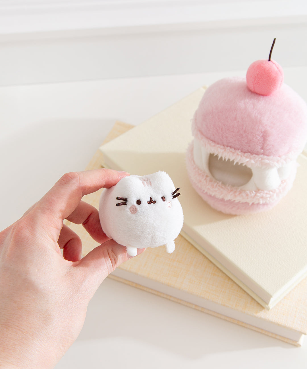Pusheen Sweets Cherry Macaron Plush 2-pc Environment - Image 3