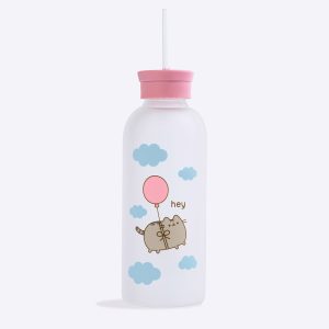 Pusheen Balloons Glass Water Bottle