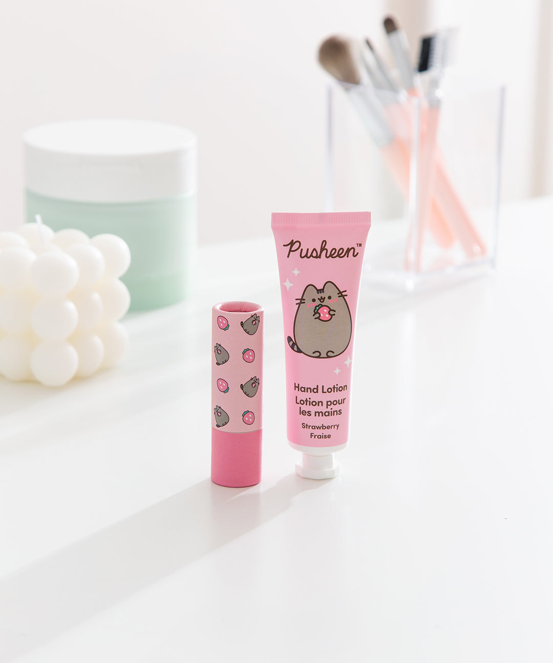 Pusheen Strawberry Lip Balm & Hand Lotion Set - Image 2